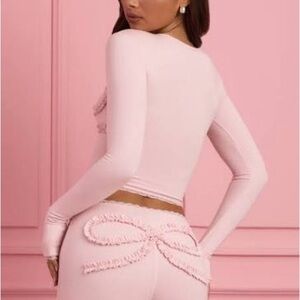 Lace-Trim Appliqué Pyjama Trousers